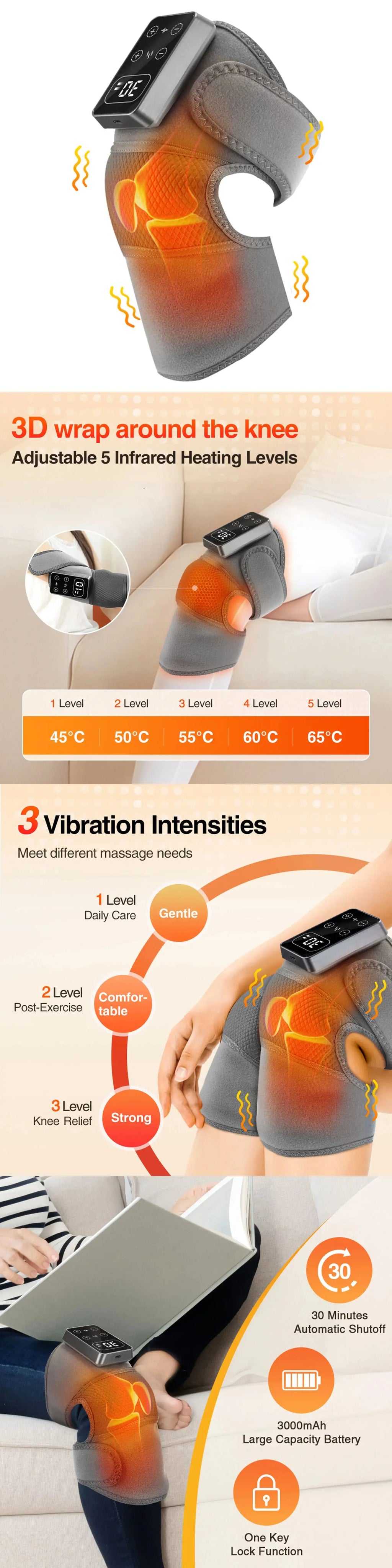 Electric Heated Massage Pad for Joint Relief