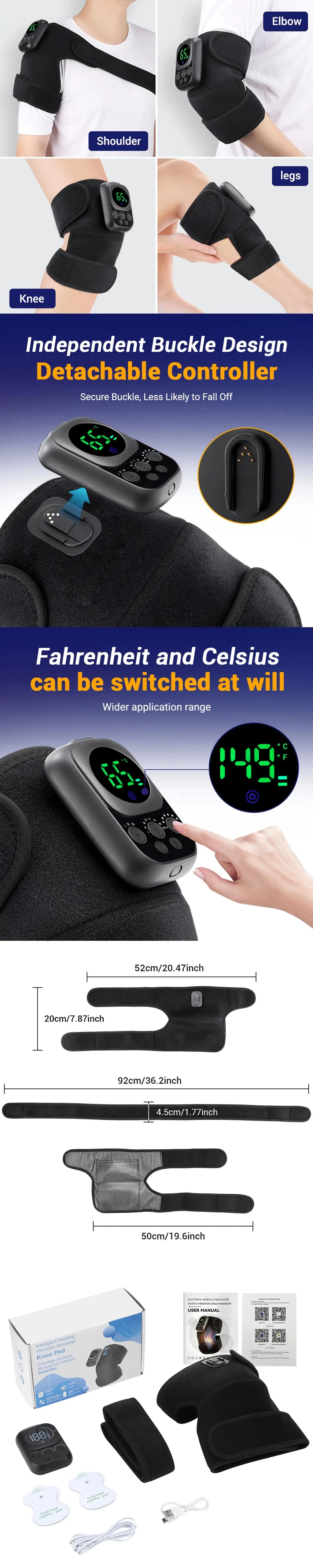 Electric Heated Massage Pad for Joint Relief